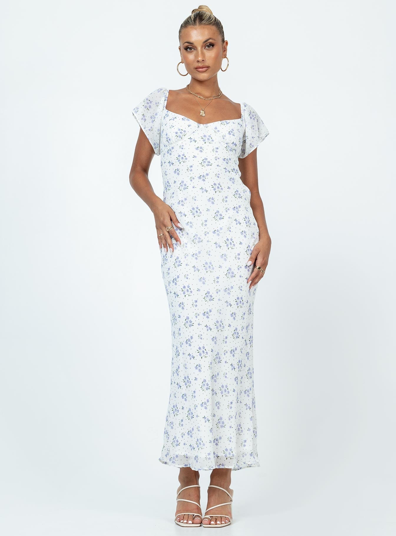 Hera Maxi Dress White Floral