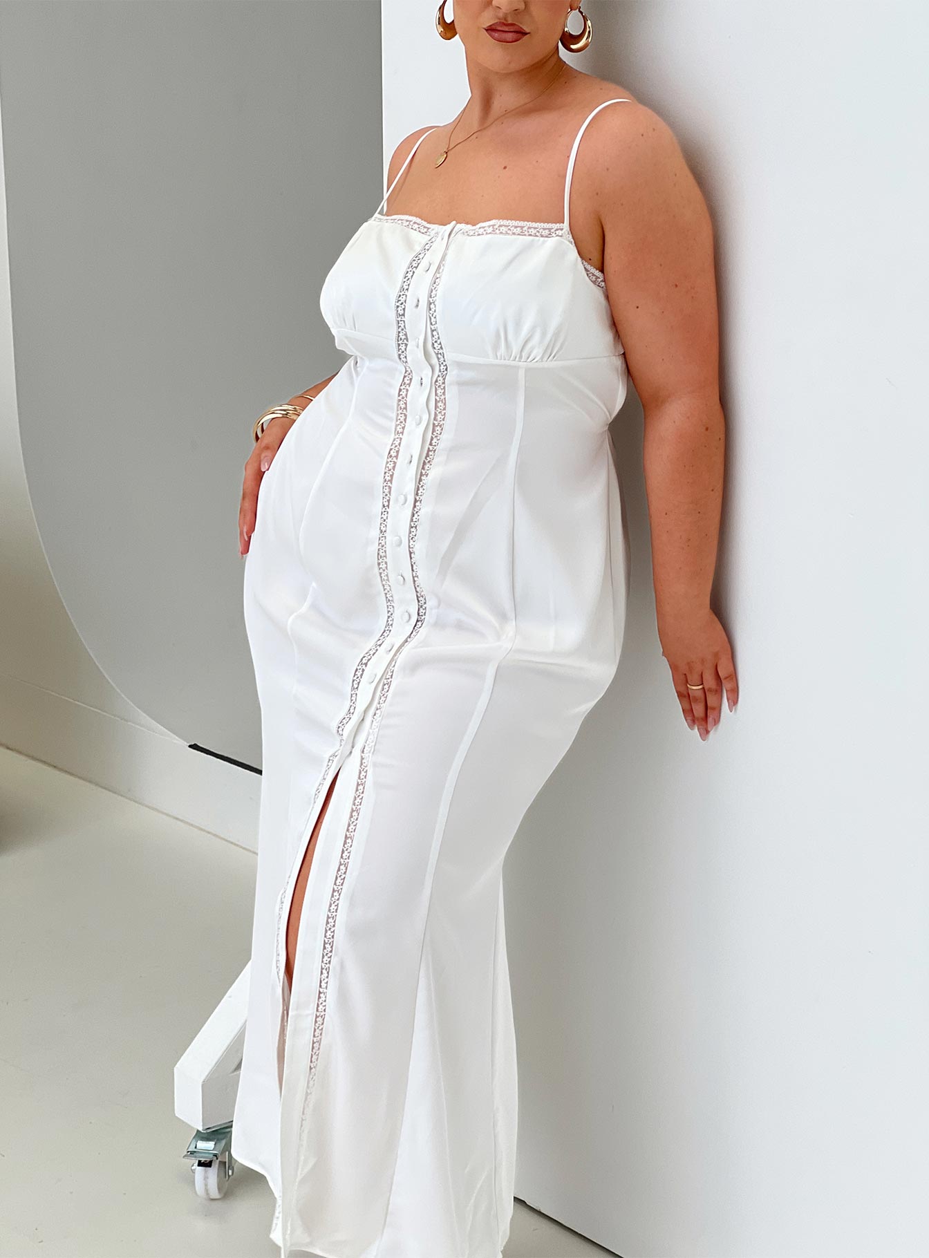 Ematie Maxi Dress White Curve