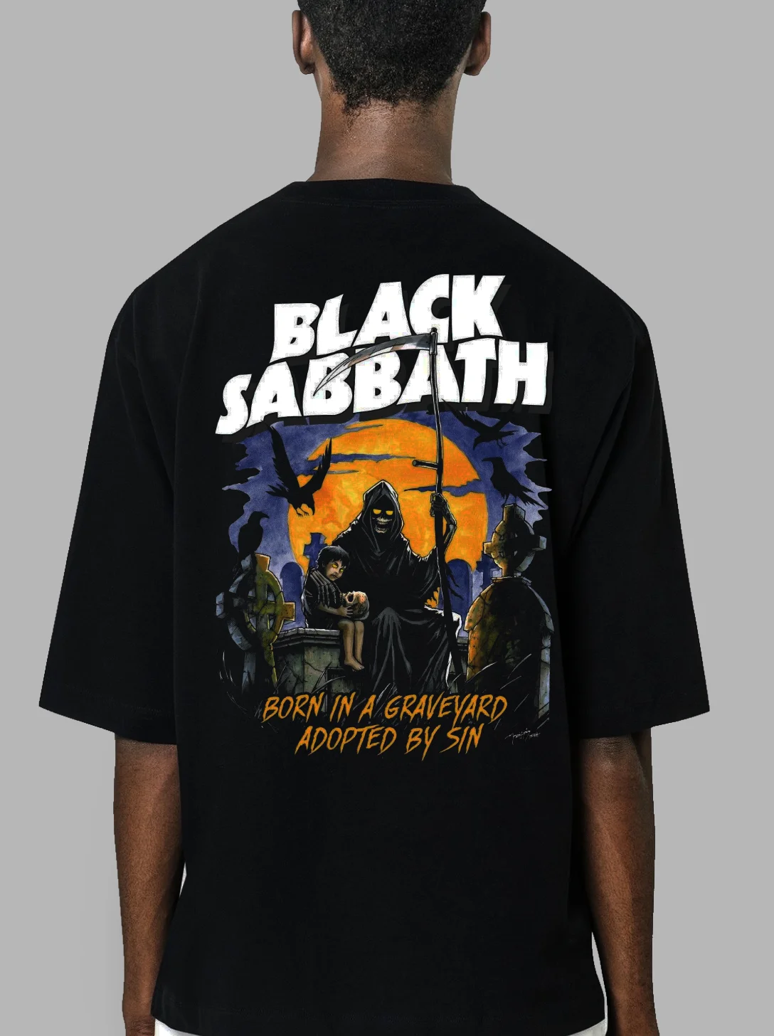 BLACK SABBATH Back-Printed Oversized Tshirt