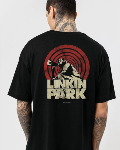 LINKIN PARK Red Back Printed Oversized T-shirt