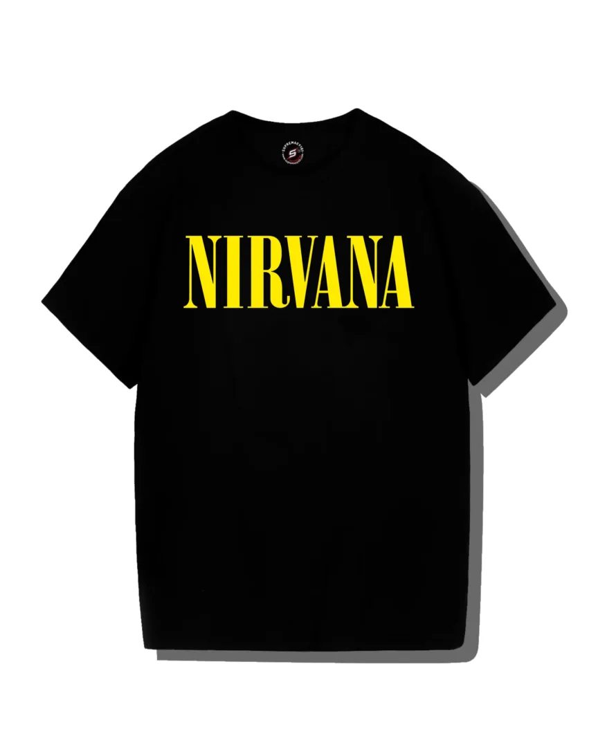 NIRVANA BLACK Back Printed Oversized T-shirt
